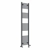 Fjord 1800 x 400mm Dual Fuel Curved Anthracite Thermostatic Electric Heated Towel Rail