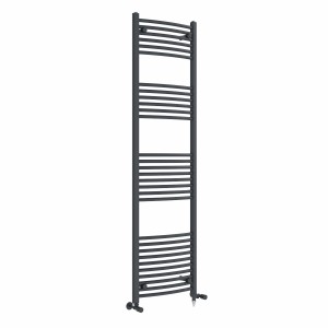 Fjord 1800 x 500mm Dual Fuel Curved Anthracite Electric Heated Towel Rail
