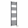 Fjord 1800 x 500mm Curved Anthracite Thermostatic Electric Heated Towel Rail with Chrome Terma Element