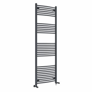 Fjord 1800 x 600mm Dual Fuel Curved Anthracite Electric Heated Towel Rail