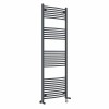 Fjord 1800 x 600mm Dual Fuel Curved Anthracite Thermostatic Electric Heated Towel Rail