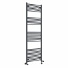 Fjord 1800 x 600mm Dual Fuel Curved Anthracite Thermostatic Electric Heated Towel Rail