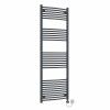 Fjord 1800 x 600mm Curved Anthracite Thermostatic Electric Heated Towel Rail with Black Terma Element