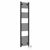 Bergen 1800 x 400mm Straight Black Thermostatic Electric Heated Towel Rail with Chrome Terma Element