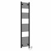 Bergen 1800 x 400mm Straight Black Thermostatic Electric Heated Towel Rail with Black Terma Element