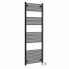 Bergen 1800 x 600mm Straight Black Thermostatic Electric Heated Towel Rail with Chrome Terma Element