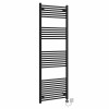 Bergen 1800 x 600mm Straight Black Thermostatic Electric Heated Towel Rail with Black Terma Element