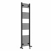 Fjord 1600 x 400mm Dual Fuel Curved Black Thermostatic Bluetooth Electric Heated Towel Rail