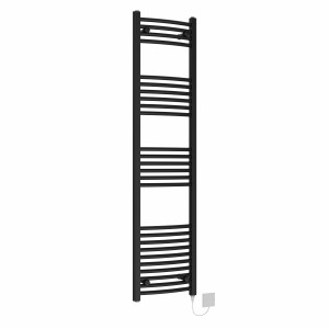 Fjord 1600 x 400mm Black Curved Electric Heated Towel Rail