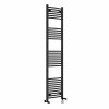 Fjord 1800 x 400mm Dual Fuel Curved Black Thermostatic Electric Heated Towel Rail