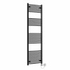 Fjord 1800 x 500mm Curved Black Thermostatic Electric Heated Towel Rail with Chrome Terma Element
