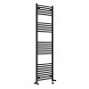 Fjord 1800 x 500mm Dual Fuel Curved Black Thermostatic Electric Heated Towel Rail
