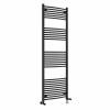Fjord 1800 x 600mm Dual Fuel Curved Black Thermostatic Electric Heated Towel Rail