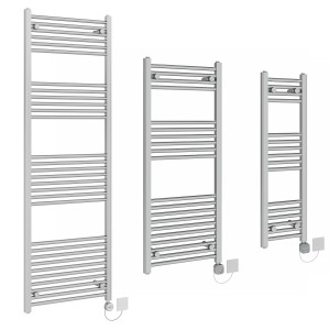 Fjord - Curved Chrome Electric Heated Towel Rail and Element