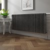 Bern 600 x 1460mm Black Silver Triple Column Horizontal Traditional Radiator
