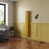 Norden 1600 x 237mm Zinc Yellow Double Vertical Oval Column Designer Radiator