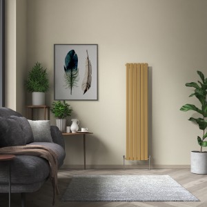 Karlstad 1800 x 410mm Metallic Gold Single Flat Panel Vertical Designer Radiator