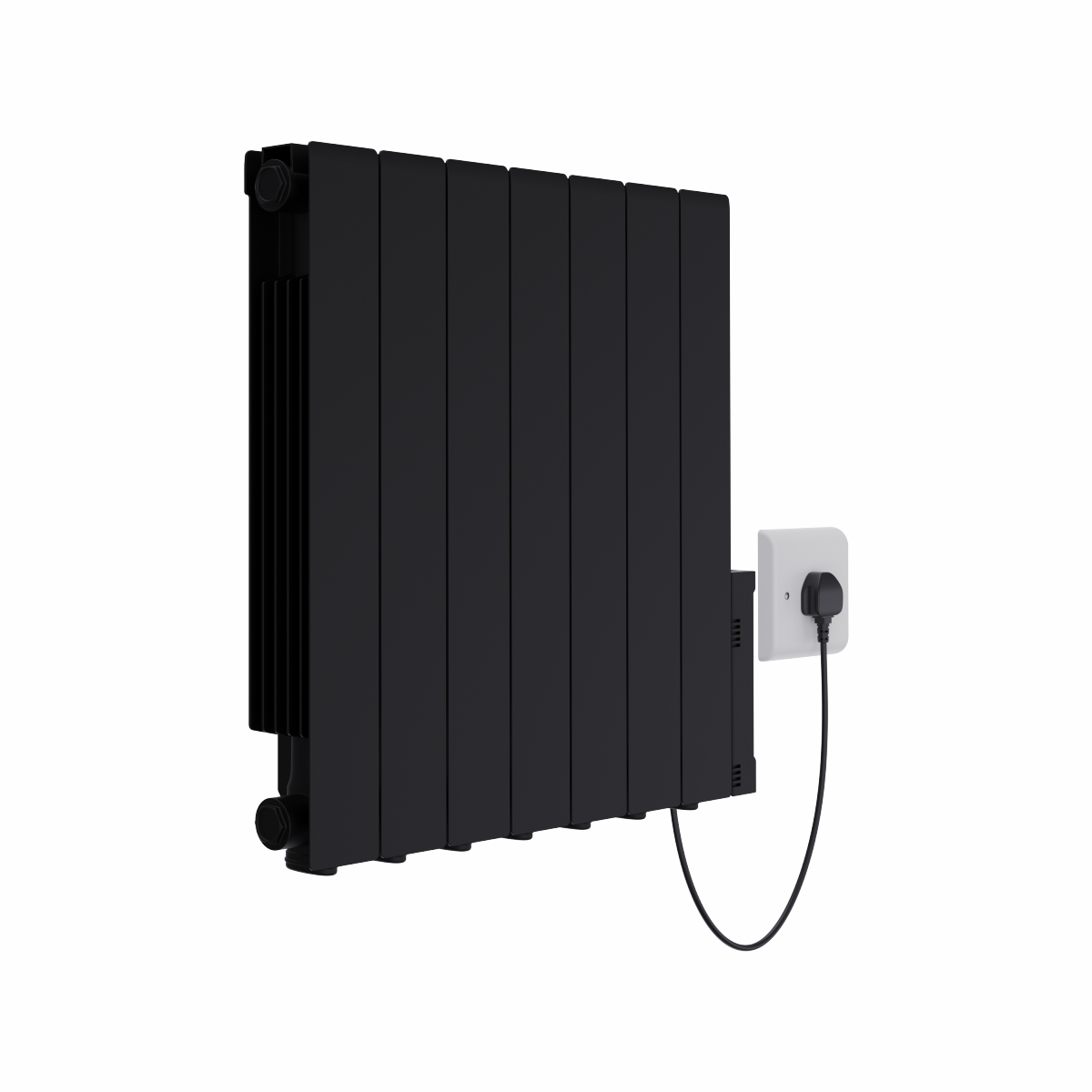 Bismo 575 x 615mm Black Wifi Oil Filled Electric Radiator - 1200W