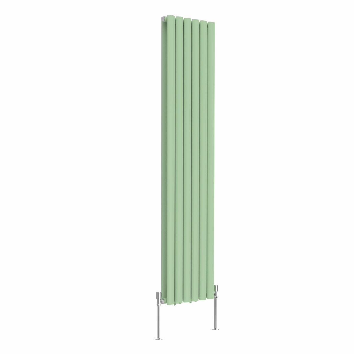 Norden 1600 x 355mm Pastel Green Double Oval Column Vertical Designer Radiator