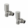 15mm Round Head Brushed Nickel Angled Radiator Valves