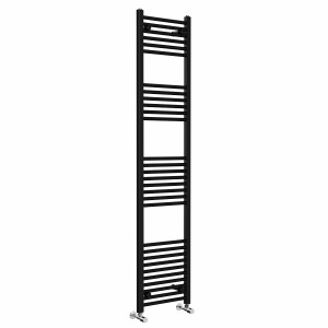 Bergen 1800 x 400mm Straight Black Heated Towel Rail