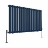 Norden 600 x 1004mm Sapphire Blue Single Oval Column Horizontal Designer Radiator