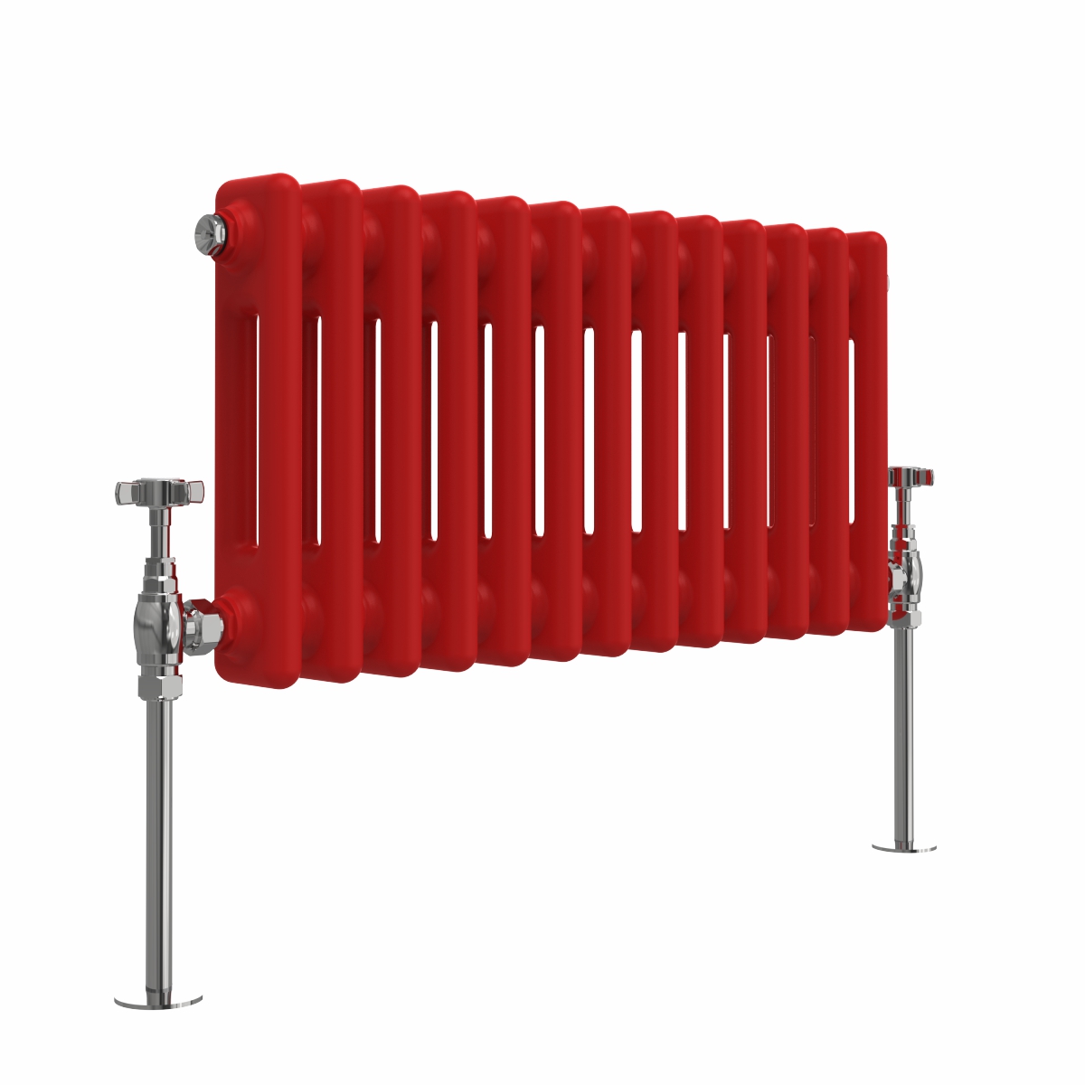 Bern 300 x 605mm Traditional Signal Red Double Horizontal Column Radiator