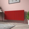 Karlstad 600 x 1430mm Signal Red Double Flat Panel Horizontal Designer Radiator