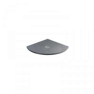 Aqua - Ash Grey Slate Effect Quadrant Shower Tray - 900 x 900mm - Includes Fast Flow Grill Waste
