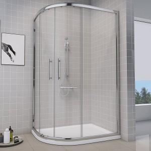 Aquariss 1000 x 800mm Offset Left Hand Quadrant Shower Enclosure with Easy Clean Glass - FREE Shower Tray & Waste