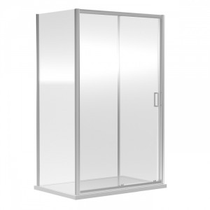 Aquariss Beck - 1000mm Sliding Door with 900mm Side Panel - Chrome