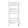 Juva 800 x 450mm Dual Fuel White Flat Panel Thermostatic Touch Control Wifi Electric Heated Towel Rail