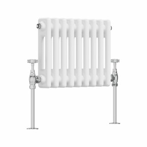 Bern 300 x 425mm White Double Column Horizontal Traditional Radiator