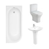 Feel Curved Bathroom Suite with Right Hand J Shape Bath