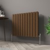 Karlstad 600 x 750mm Black Copper Double Horizontal Flat Panel Designer Radiator