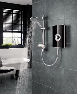 Triton Aspirante Electric Shower 9.5kW - Black Gloss
