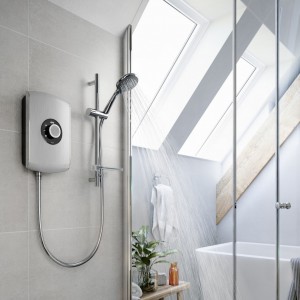 Triton Amore Electric Shower 8.5kW - Brushed Steel