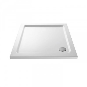 Aquariss 800 x 800mm ABS Stone White Low Profile Corner Waste Square Shower Tray