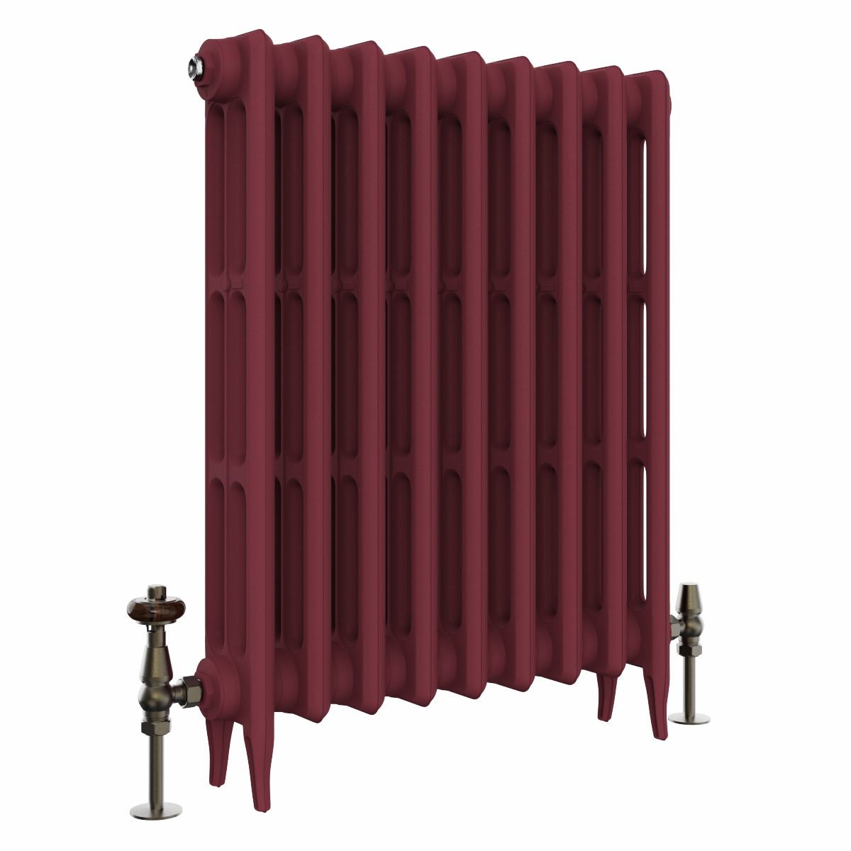 Classic  745 x 592mm  Farrow & Ball Eating Room Red Triple Column Cast Iron Radiator - 9 Sections
