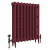 Classic  745 x 592mm  Farrow & Ball Eating Room Red Triple Column Cast Iron Radiator - 9 Sections