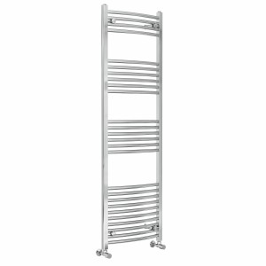 Fjord 1600 x 500mm Curved Chrome Heated Towel Rail