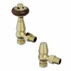 Traditional Thermostatic Angled Radiator Valves - Polished Brass