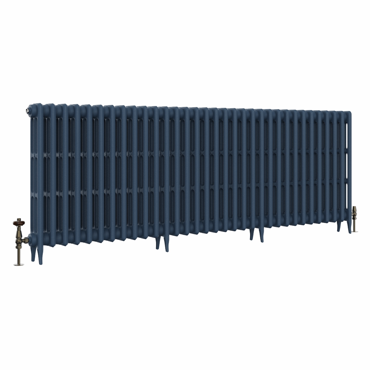 Classic  745 x 2080mm Farrow & Ball Hague Blue Triple Column Cast Iron Radiator - 33 Sections