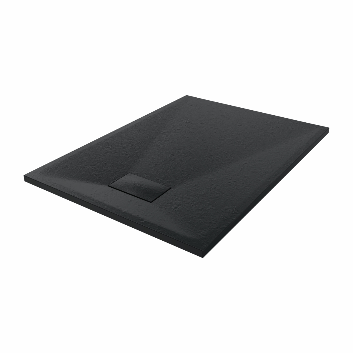 Terra - 1100x800mm Slate Effect Rectangle Shower Tray Black