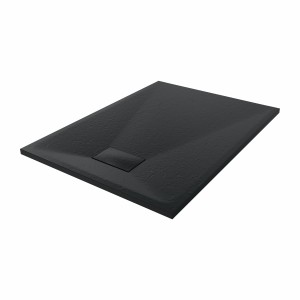 Terra - 1100x800mm Slate Effect Rectangle Shower Tray Black