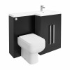 Calm Matt Black Right Hand Combination Vanity Unit Basin L Shape with Back to Wall RAK Series 600 Toilet & Soft Close Seat & Concealed Cistern - 1100mm