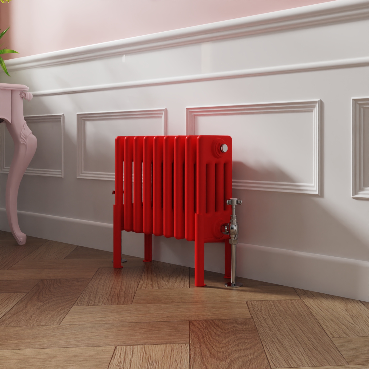 Bern 300 x 425mm Traditional Signal Red Horizontal Four Column Radiator