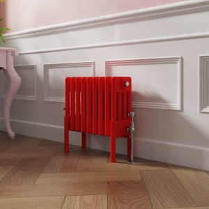 Bern 300 x 425mm Traditional Signal Red Horizontal Four Column Radiator