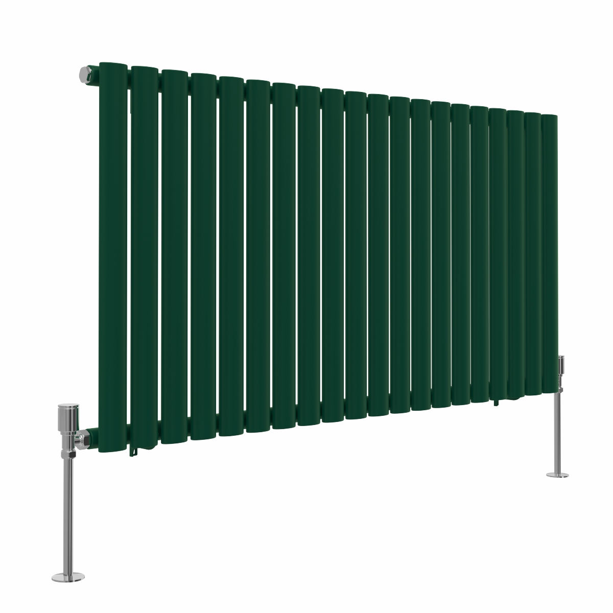 Norden 600 x 1181mm Moss Green Single Oval Column Horizontal Designer Radiator