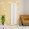 Warmehaus - Traditional Cast Iron Style White Double Column Vertical Radiator 1500 x 560mm - Perfect for Bathrooms, Kitchen, Living Room